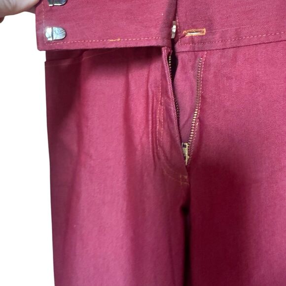 Y2K To The Max! Red Cotton Blend Flare Pants Women’s Size 11 | 2000s Retro USA - Picture 4 of 12